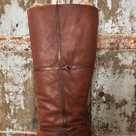 J.Crew Beckett Extended Calf Chocolate Brown Leather Knee-High Boots size 8 - Picture 10 of 15